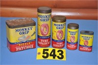 Vintage "Monkey Grip" cardboard tube repair cans