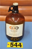 Vtg A&W "Root Beer Syrup" 1-gal amber jug, glass