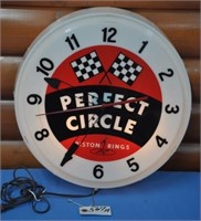 Vintage working Perfect Circle 16" light up clock