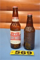 Vintage IBC Root Beer amber bottles incl. embossed