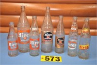 Vintage Hires Root Beer glass bottles