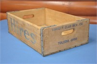 Vintage Hires wooden soda case, 18" x 12"