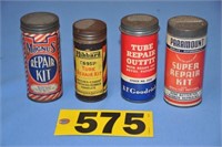 (4) Vintage colorful cardboard tube patch kits