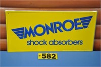 Monroe Shocks embossed alum sign, STOUT