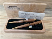 Handmade Heirloom Wood Pen & Pencil Set NEW