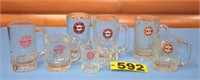 Asst'd vintage A&W Root Beer heavy glass mugs