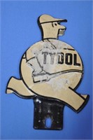 Tydol tin plate topper, age unknown, 6 1/2"x4 1/2"