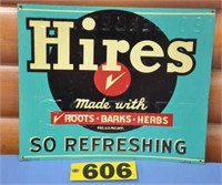 Vintage Hires Root Beer tin sign,  SEE NOTE