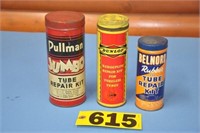 Vintage tin tube repair kits in asst'd sizes