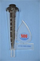 500 Platolene plastic rain gauge, 7" T