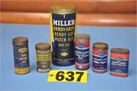 Vintage group of Miller cardboard tube patch kits
