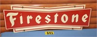 Vintage Firestone dble-sided metal hanging sign