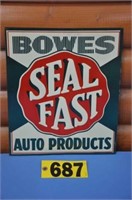 Vintage Bowes "Seal Fast" embossed tin sign