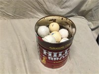 Coffee can of Golf balls