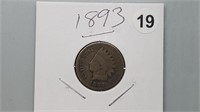 1893 Indian Head Cent rd1019
