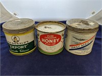 Vintage Cigarette & Honey Tins