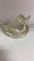 Glass Ducky Candy Dish