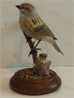Lot #1834 - Hand carved Sparrow on tree branch