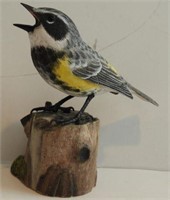 Lot #1838 - Hand carved Yellow Warbler on
