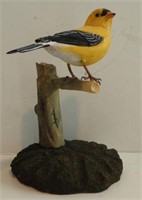 Lot #1839 - Hand carved Yellow Finch on