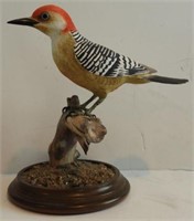 Lot #1840 - Hand carved Redheaded Woodpecker