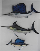 Lot #1855 - (3) Plastic wall mount fish: (2)