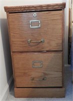 Lot #1863 - Oak finish two drawer file cabinet