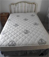 Lot #1865 - Full size brass bed with mattress