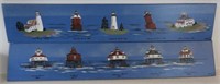 Lot #1927 - (2) hand painted lighthouse wooden