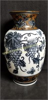 Large Ceramic “ Flow Blue “ Style Vase