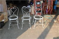 4 Metal Ice Cream Shop Chairs