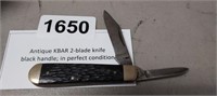 ANTIQUE K-BAR 2 BLADE KNIFE