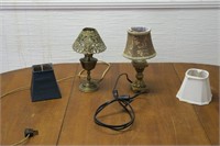 2 Mini Table Lamps & 2 Extra Shades