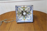 Vintage Stained Glass Swag Lamp