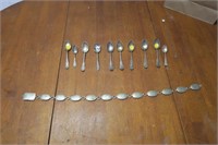Sterling & Silver Plate Spoons, Belt, Rosary