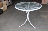 Metal Outdoor Patio Table w/ Glass Top
