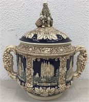 Vintage German Ceramic Punch Bowl w/ 1 Cup
