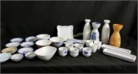 Ceramics Lot - Sake Sets, Bowls, Oil Bottles