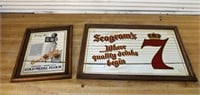 Pair of mirror back alcohol signs