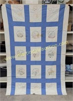 Vintage Baby Quilt - Stained