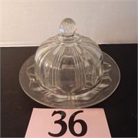 GLASS LIDDED BUTTER DOME