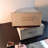 SET OF 2 VINTAGE METAL FILE BOXES