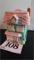 CUTE HOUSE THEMED COOKIE JAR/ CANISTER  7 IN