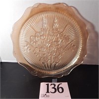 FLORAL GLASS PLATE 12 IN