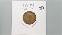 1934 Wheat Cent be2039