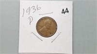 1936d Wheat Cent be2044