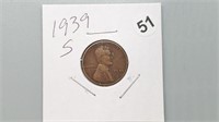 1939s Wheat Cent be2051