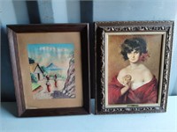 (2) FRAMED PRINTS APPROX 17" X 22"