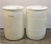 (2) 55 Gallon Plastic Barrels