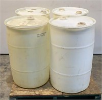 (4) 55 Gallon Plastic Barrels